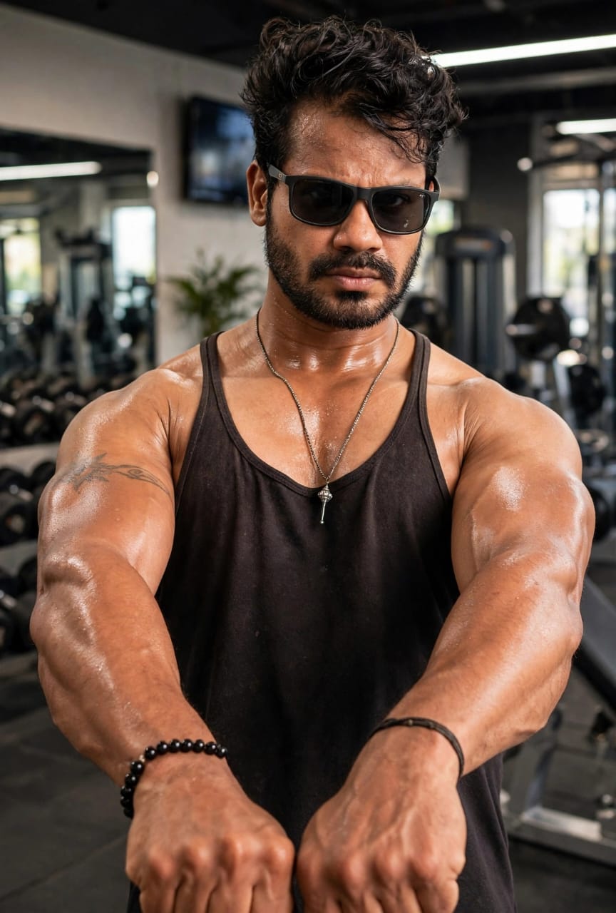Amdeesh, personal fitness trainer, at the gym